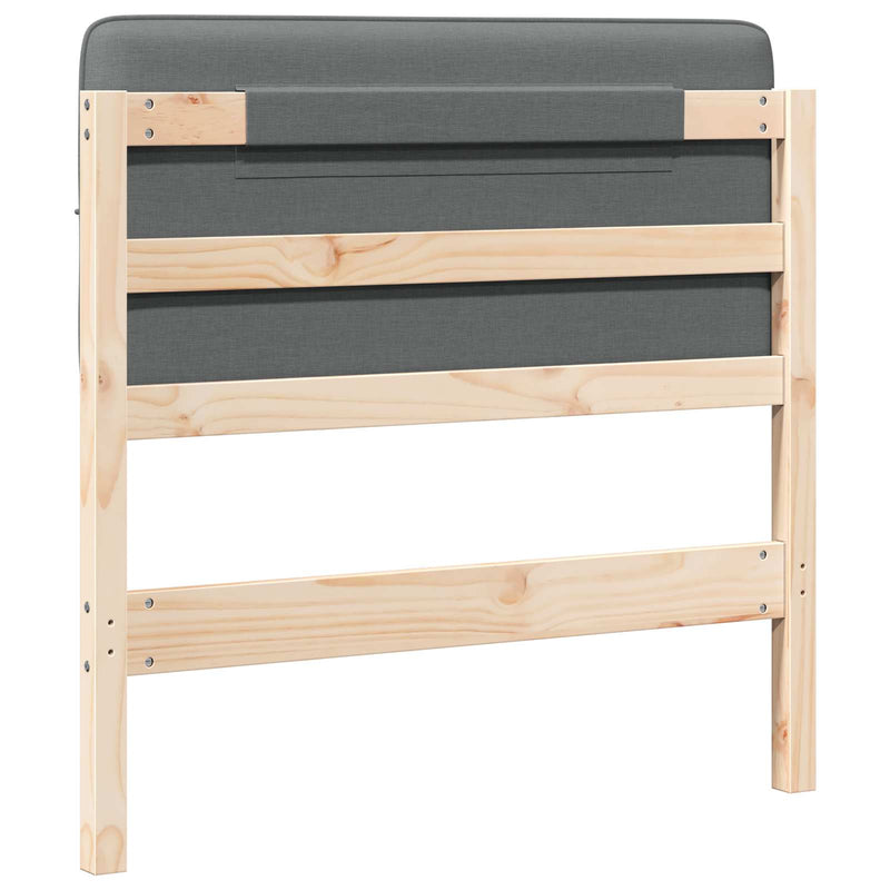 vidaXL Kárpitozott fejtámla Barna és Világosszürke 90 cm Tömör fenyőfa