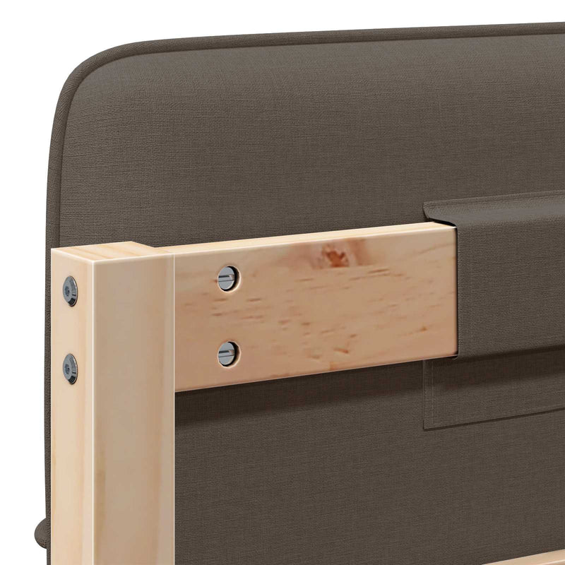 vidaXL Kárpitozott fejtámla Barna és taupe 90 cm Tömör fenyőfa