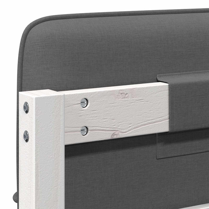 vidaXL Kárpitozott fejtámla Fehér és világosszürke 90 cm Tömör fenyőfa