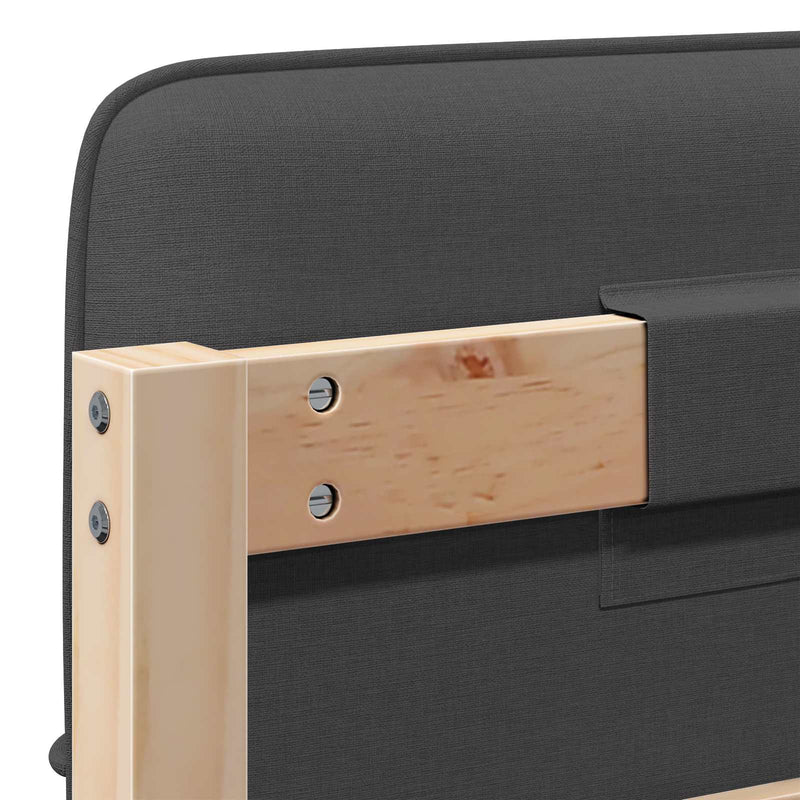 vidaXL Kárpitozott fejtámla Barna és sötétszürke 75 cm Tömör fenyőfa