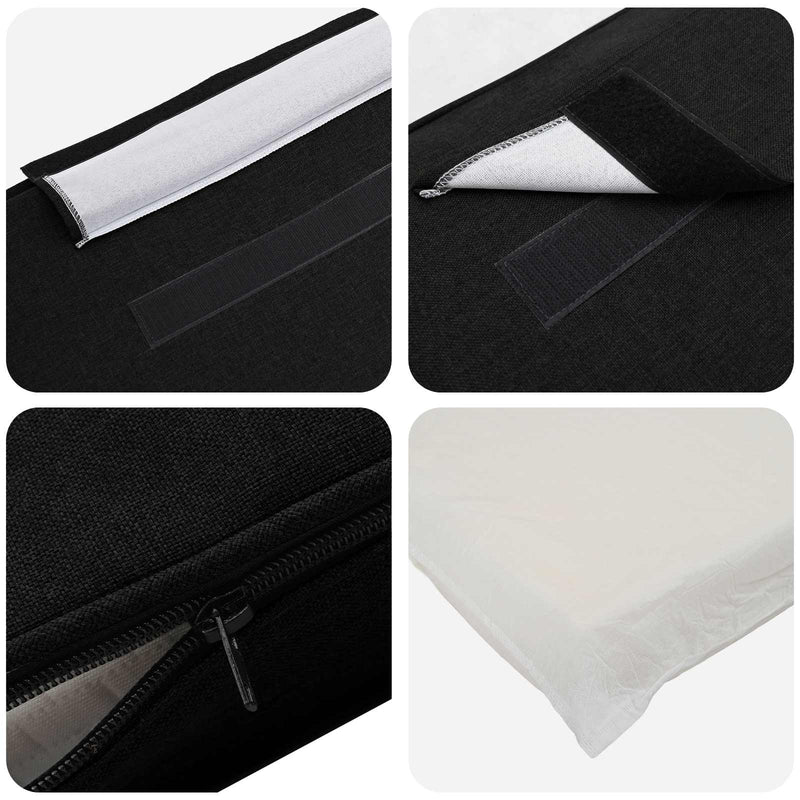 vidaXL Kárpitozott fejtámla Barna és fekete 75 cm Tömör fenyőfa