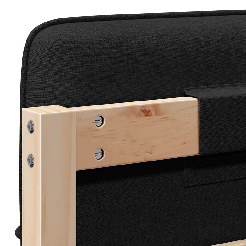 vidaXL Kárpitozott fejtámla Barna és fekete 75 cm Tömör fenyőfa