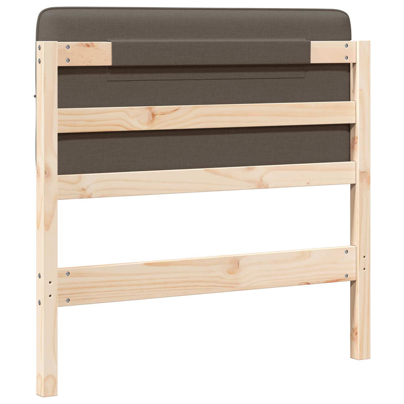 vidaXL Kárpitozott fejtámla Barna és taupe 75 cm Tömör fenyőfa
