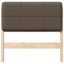 vidaXL Kárpitozott fejtámla Barna és taupe 75 cm Tömör fenyőfa