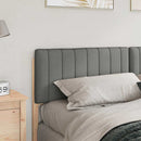 vidaXL Kárpitozott fejtámla fejtámlával Barna és Világosszürke 200 cm