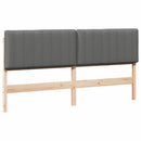 vidaXL Kárpitozott fejtámla fejtámlával Barna és Világosszürke 200 cm