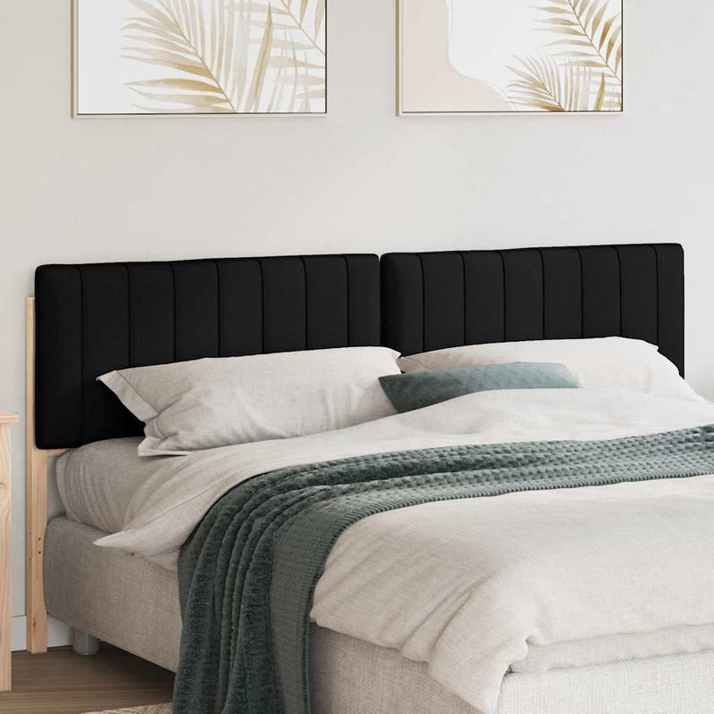 vidaXL Kárpitozott fejtámla Barna és fekete 200 cm Tömör fenyőfa