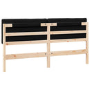 vidaXL Kárpitozott fejtámla Barna és fekete 200 cm Tömör fenyőfa