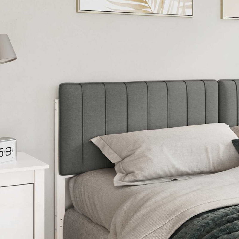 vidaXL Kárpitozott fejtámla fejtámlával Fehér és világosszürke 200 cm