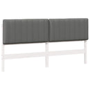 vidaXL Kárpitozott fejtámla fejtámlával Fehér és világosszürke 200 cm