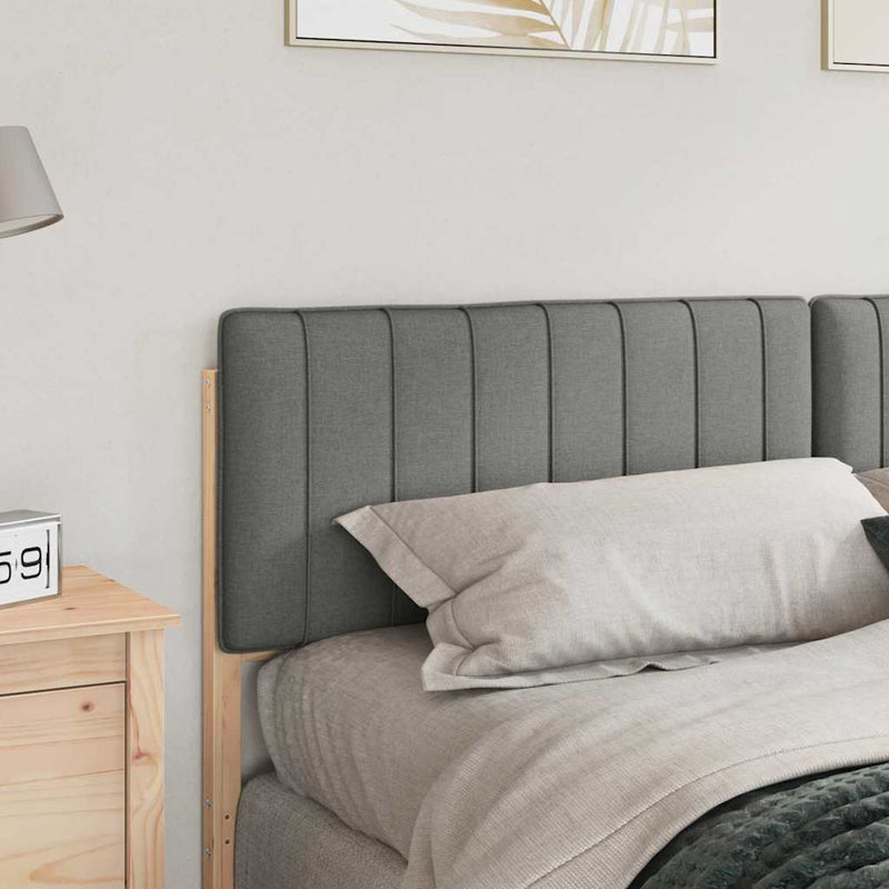 vidaXL Kárpitozott fejtámla fejtámlával Barna és Világosszürke 180 cm