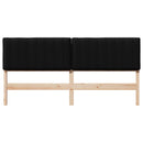 vidaXL Kárpitozott fejtámla Barna és fekete 180 cm Tömör fenyőfa