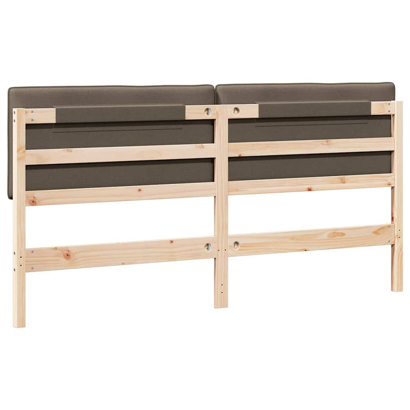 vidaXL Kárpitozott fejtámla Barna és taupe 180 cm Tömör fenyőfa