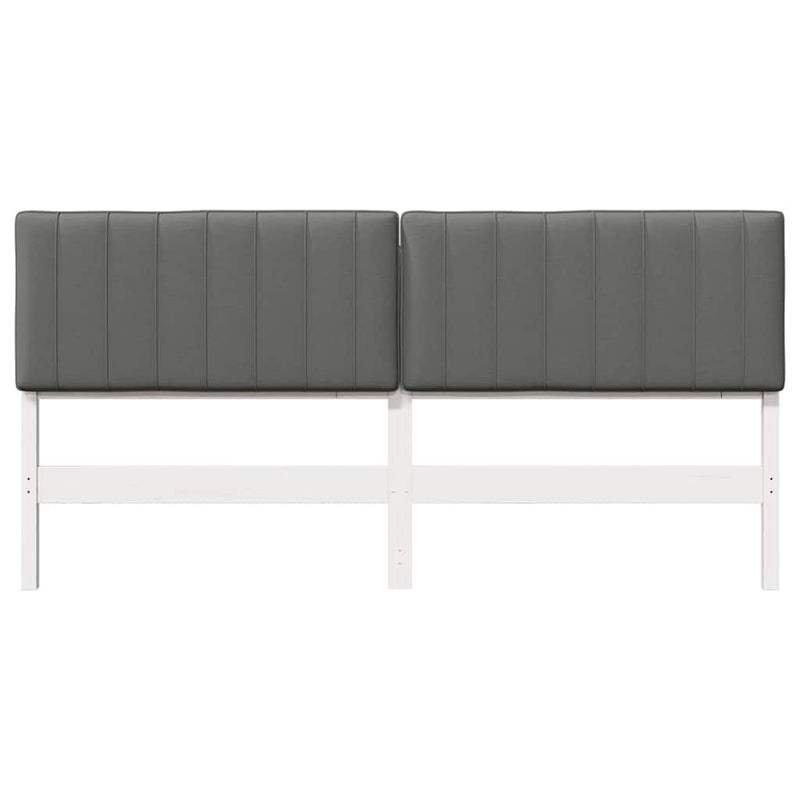 vidaXL Kárpitozott fejtámla fejtámlával Fehér és világosszürke 180 cm