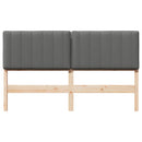 vidaXL Kárpitozott fejtámla fejtámlával Barna és Világosszürke 160 cm