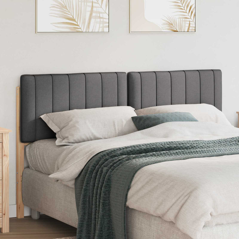 vidaXL Kárpitozott fejtámla Barna és sötétszürke 160 cm Tömör fenyőfa