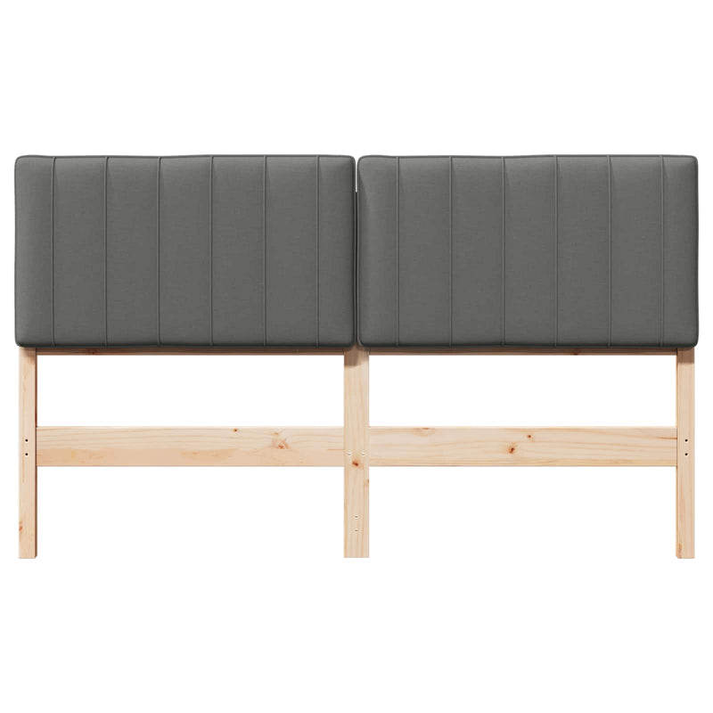 vidaXL Kárpitozott fejtámla fejtámlával Barna és Világosszürke 150 cm