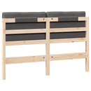 vidaXL Kárpitozott fejtámla Barna és sötétszürke 150 cm Tömör fenyőfa