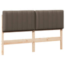 vidaXL Kárpitozott fejtámla Barna és taupe 150 cm Tömör fenyőfa