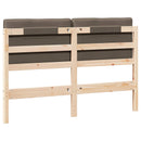 vidaXL Kárpitozott fejtámla Barna és taupe 150 cm Tömör fenyőfa