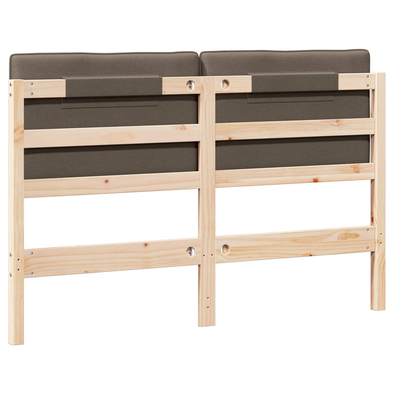 vidaXL Kárpitozott fejtámla Barna és taupe 150 cm Tömör fenyőfa