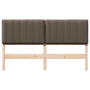 vidaXL Kárpitozott fejtámla Barna és taupe 150 cm Tömör fenyőfa