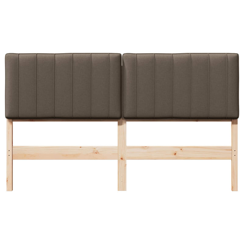 vidaXL Kárpitozott fejtámla Barna és taupe 150 cm Tömör fenyőfa
