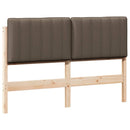 vidaXL Kárpitozott fejtámla Barna és taupe 140 cm Tömör fenyőfa
