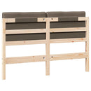 vidaXL Kárpitozott fejtámla Barna és taupe 140 cm Tömör fenyőfa