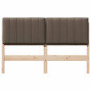 vidaXL Kárpitozott fejtámla Barna és taupe 140 cm Tömör fenyőfa