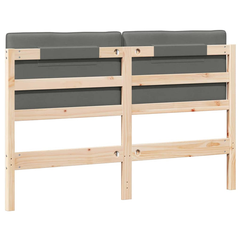 vidaXL Kárpitozott fejtámla fejtámlával Barna és Világosszürke 135 cm