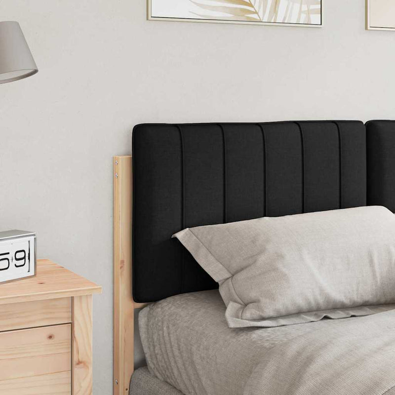 vidaXL Kárpitozott fejtámla Barna és fekete 135 cm Tömör fenyőfa