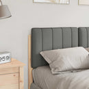 vidaXL Kárpitozott fejtámla fejtámlával Barna és Világosszürke 120 cm