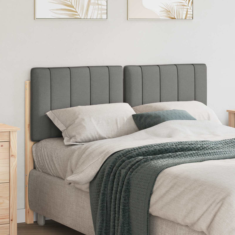 vidaXL Kárpitozott fejtámla fejtámlával Barna és Világosszürke 120 cm