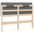 vidaXL Kárpitozott fejtámla fejtámlával Barna és Világosszürke 120 cm