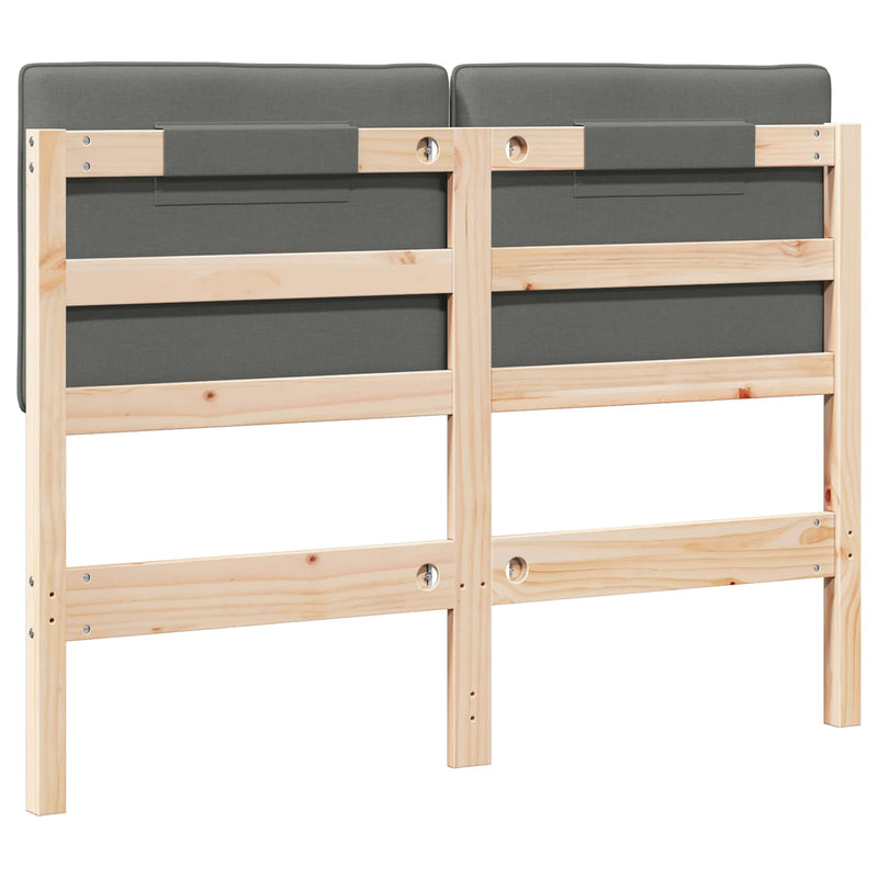 vidaXL Kárpitozott fejtámla fejtámlával Barna és Világosszürke 120 cm