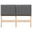 vidaXL Kárpitozott fejtámla fejtámlával Barna és Világosszürke 120 cm