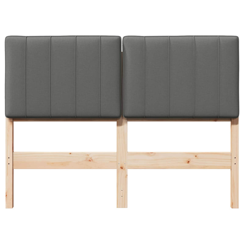 vidaXL Kárpitozott fejtámla fejtámlával Barna és Világosszürke 120 cm