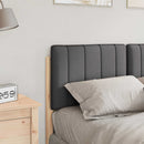 vidaXL Kárpitozott fejtámla Barna és sötétszürke 120 cm Tömör fenyőfa