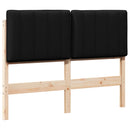 vidaXL Kárpitozott fejtámla Barna és fekete 120 cm Tömör fenyőfa