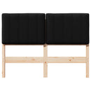 vidaXL Kárpitozott fejtámla Barna és fekete 120 cm Tömör fenyőfa