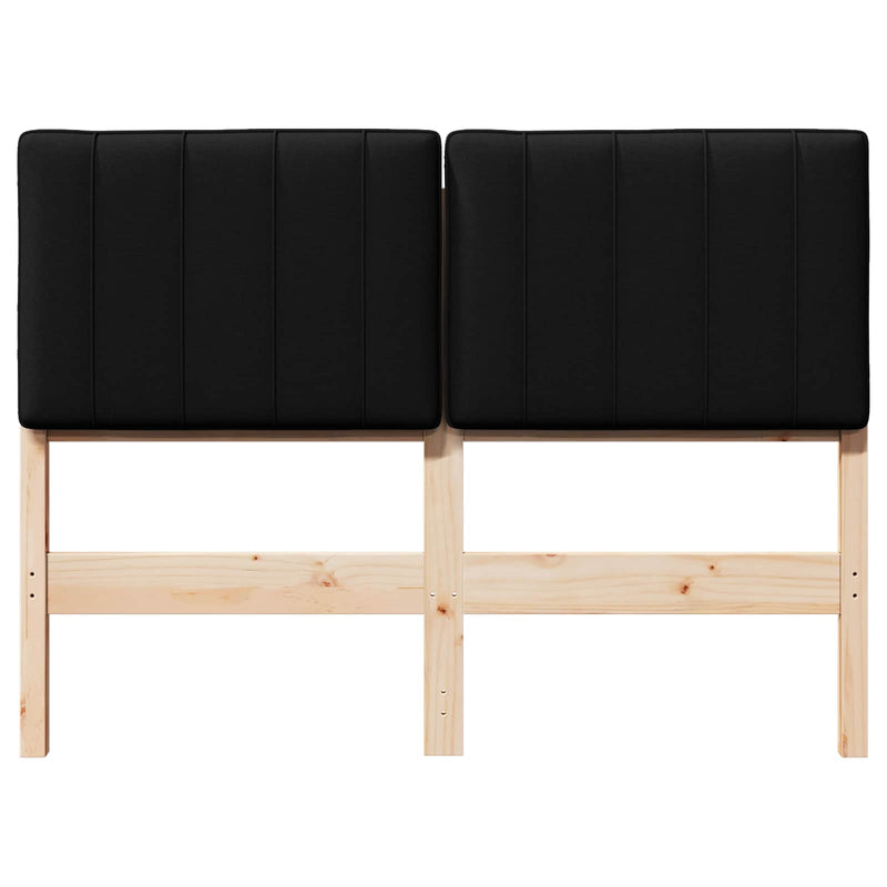 vidaXL Kárpitozott fejtámla Barna és fekete 120 cm Tömör fenyőfa