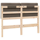 vidaXL Kárpitozott fejtámla Barna és taupe 120 cm Tömör fenyőfa