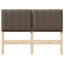 vidaXL Kárpitozott fejtámla Barna és taupe 120 cm Tömör fenyőfa