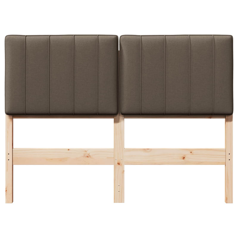 vidaXL Kárpitozott fejtámla Barna és taupe 120 cm Tömör fenyőfa