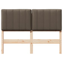 vidaXL Kárpitozott fejtámla Barna és taupe 120 cm Tömör fenyőfa