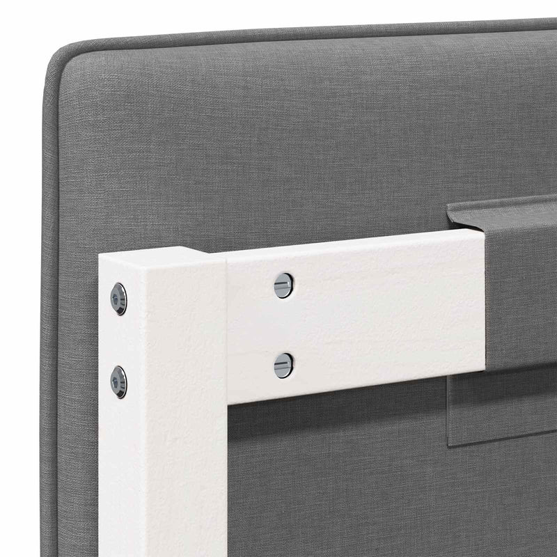 vidaXL Kárpitozott fejtámla fejtámlával Fehér és világosszürke 120 cm