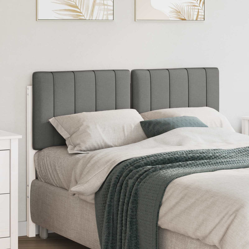 vidaXL Kárpitozott fejtámla fejtámlával Fehér és világosszürke 120 cm