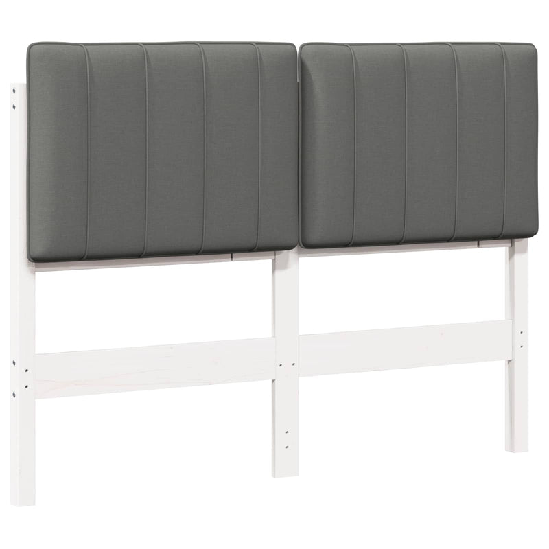 vidaXL Kárpitozott fejtámla fejtámlával Fehér és világosszürke 120 cm