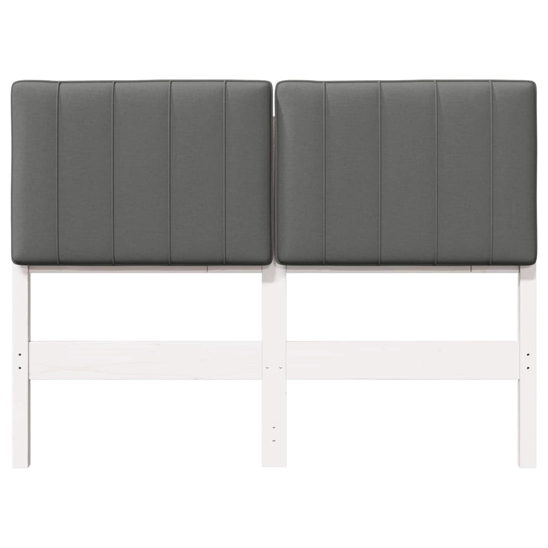 vidaXL Kárpitozott fejtámla fejtámlával Fehér és világosszürke 120 cm